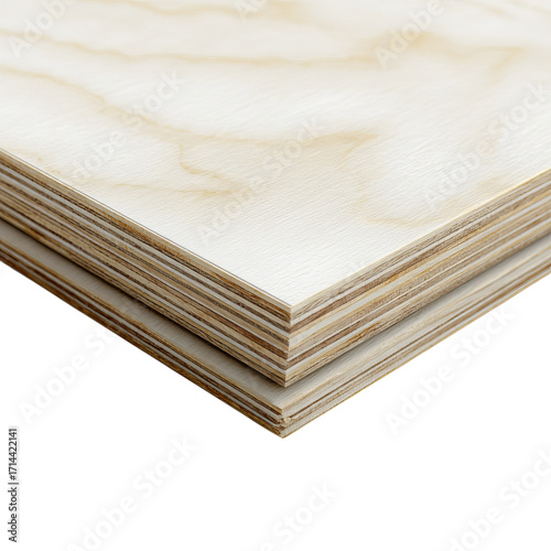 Png of closeup of plywood sheet showing the layers of wood isolated on transparent background for construction material