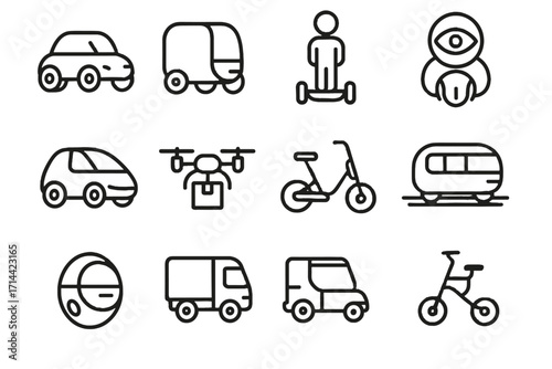 Icon trike sphere mini transport electric autonomous vector truck micro nano magnetic