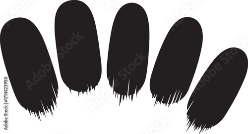 black silhouette of nails on white background, vector