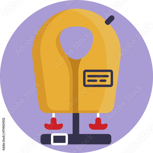Inflatable safety vest used during water emergencies on flights.