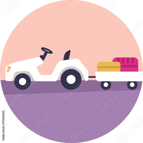 Vehicle used to transport luggage between airport terminals and aircraft.
