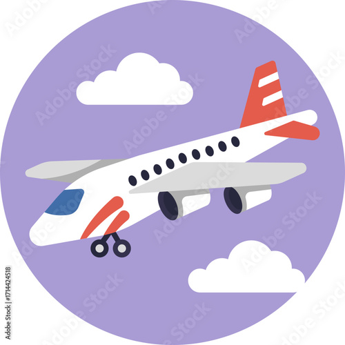 A vehicle designed for air travel, featuring wings and engines for flight.