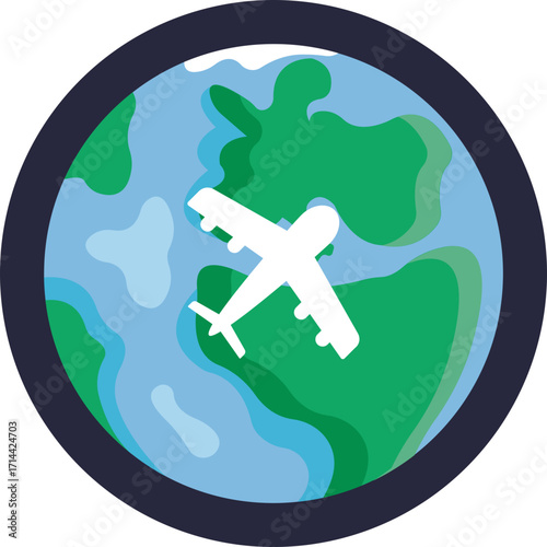 Airplane in motion, representing travel or flight.