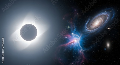 Cosmic Eclipse and Galaxy Collision.