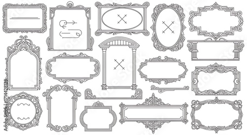 Elegant Decorative Frames - Ornate Borders and Vintage Design Elements.