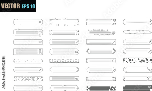Collection of hand drawn vector elements for design and decoration including borders frames and ornaments