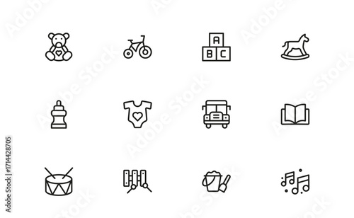 Child Care Modern Line Icon Set with Professional Minimal Design, Unique Vector Icons, Clean and Simple Style Perfect for Premium Use, Creative and Versatile Collection