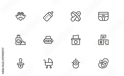 Child Care Modern Line Icon Set with Professional Minimal Design, Unique Vector Icons, Clean and Simple Style Perfect for Premium Use, Creative and Versatile Collection