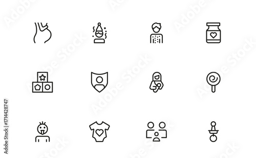 Child Care Modern Line Icon Set with Professional Minimal Design, Unique Vector Icons, Clean and Simple Style Perfect for Premium Use, Creative and Versatile Collection