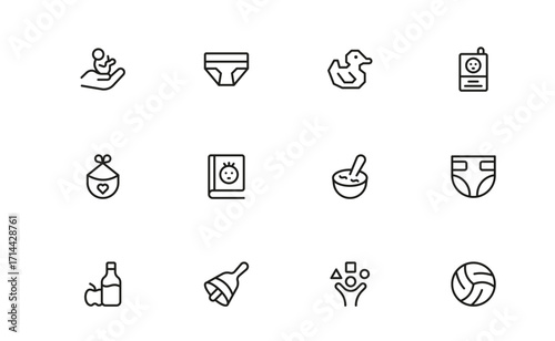Child Care Modern Line Icon Set with Professional Minimal Design, Unique Vector Icons, Clean and Simple Style Perfect for Premium Use, Creative and Versatile Collection