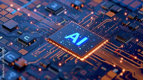 electronic circuit board with AI chip processor,  version 	
