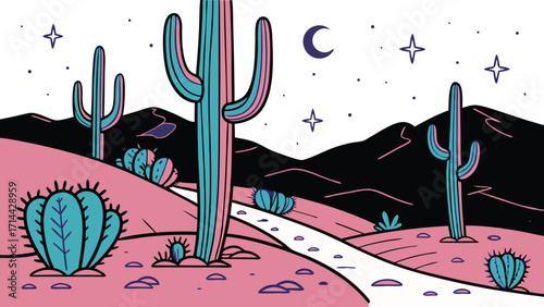 Outdoor yoga class at sunset promotes wellness, fitness, and community in vibrant vector illustration