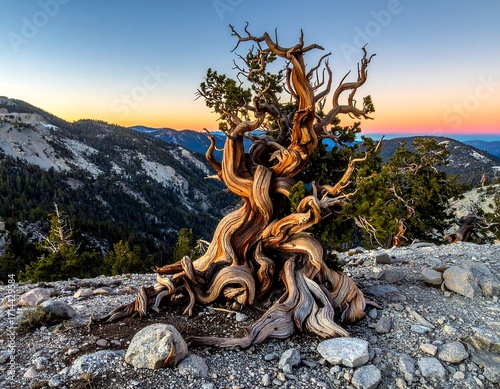 Ancient bristlecone pine at sunrise