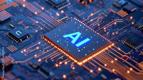 electronic circuit board with AI chip processor,  version 	
