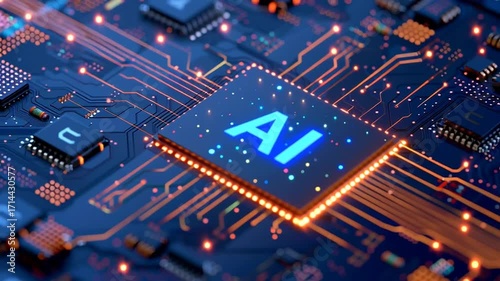 electronic circuit board with AI chip processor,  version 	
