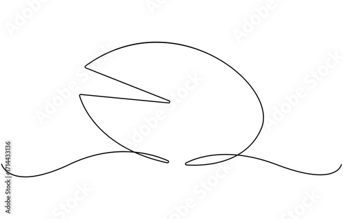 One Continuous Line Drawing of Peanut Icon.