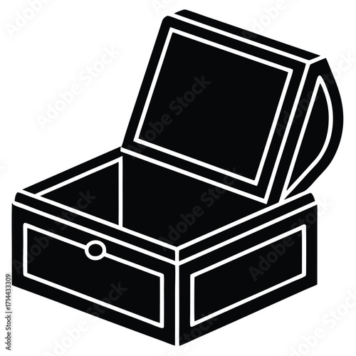 fabric covered jewelry box vector icon