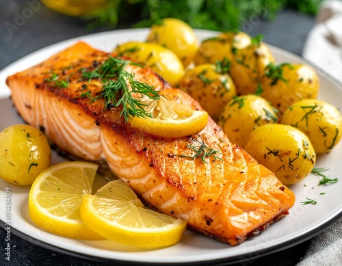 Lachs und Kartoffeln