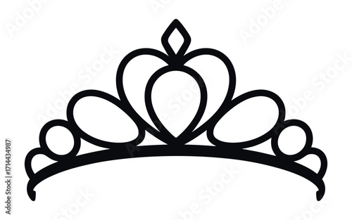 WebElegant princess tiara silhouette perfect for fairytale designs, create charming invitations, or add a touch of royal magic to your next creative project with this graceful crown