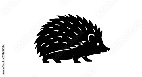 A simple black silhouette icon of a hedgehog with sharp quills, isolated on a white background.