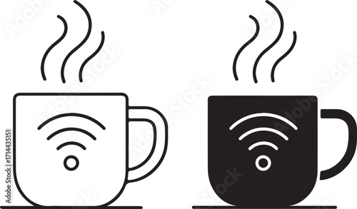 Coffee Mug with WiFi Signal Icon