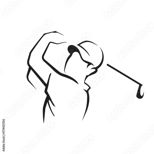Stylized Golf Swing with Club