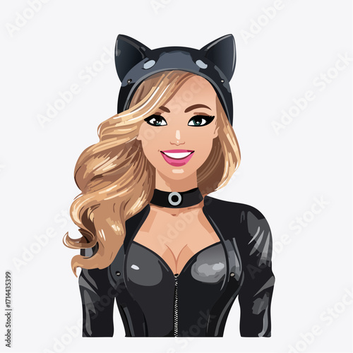 Frau im Katzenkostüm