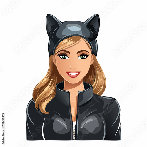 Frau im Katzenkostüm