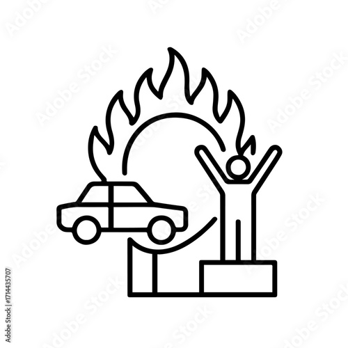 Line icon stunt show vector on a white background
Vector icon on a white background