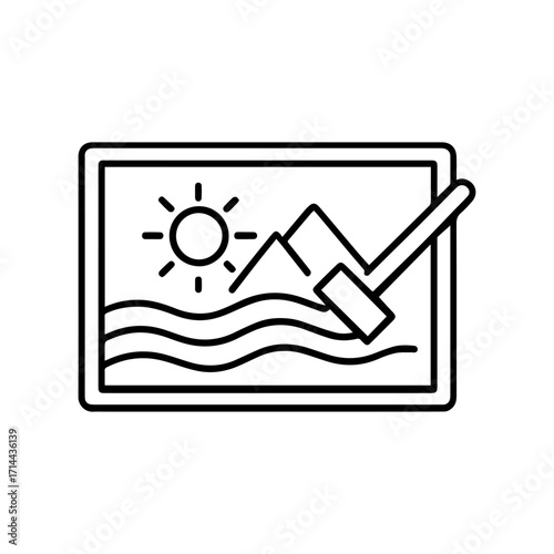 Line icon sand art vector on a white background
Vector icon on a white background