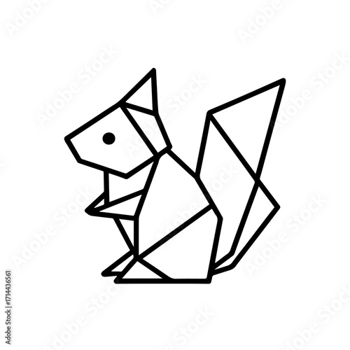 Line icon origami squirrel vector on a white background
Vector icon on a white background