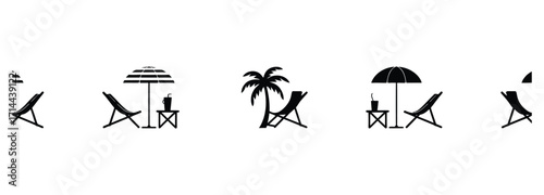 WebEnvision your dream vacation with these island beach chairs, palm trees, and cool drinks under striped umbrellas, a perfect escape to paradise, ideal for summer promotions and travel campaigns