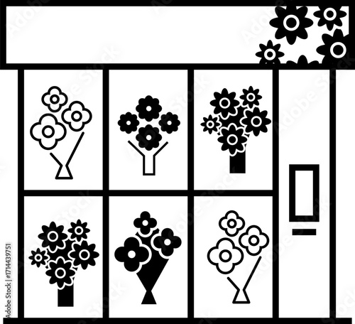 Flower machine icon, bouquetomat vending machine icon, vector illustration
