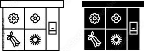Flower machine icon, bouquetomat vending machine icon, vector illustration