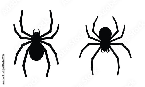 WebCreepy crawly silhouette spiders for Halloween decorations and spooky designs, perfect for adding a touch of fright to invitations, posters, and crafts with a minimalist spooky theme