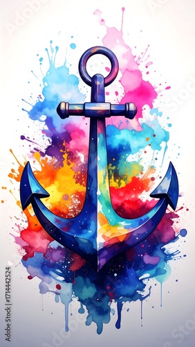 Colorful anchor splash art