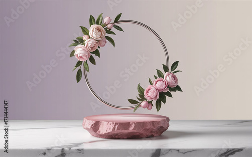 Vase with flowers on a wooden table in a minimalist living room