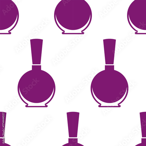 Stylish perfume bottles, silhouettes on a white background. Seamless vector pattern for beauty and design
