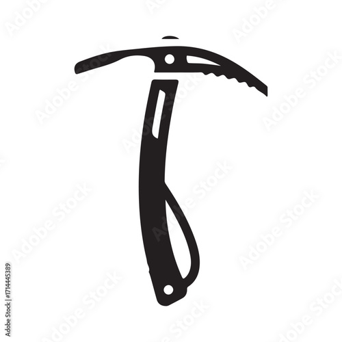 Modern Ice Axe Silhouette Icon in a Flat Vector Design