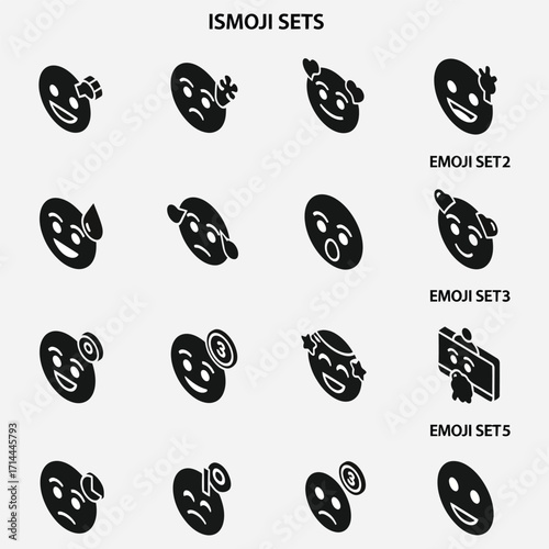 Isometric Emoji Collection Diverse Emotional Expressions for Digital Communication and Design