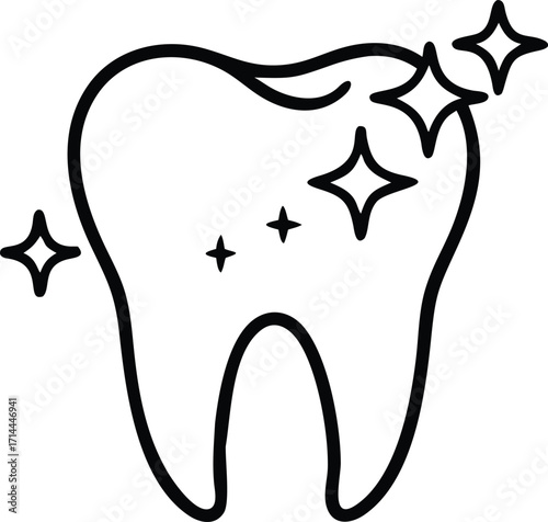 Clean shiny tooth icon represents dental health and oral hygiene practices vector