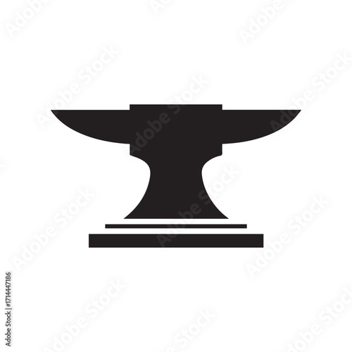 Black Silhouette of an Anvil for Forging and Metalworking