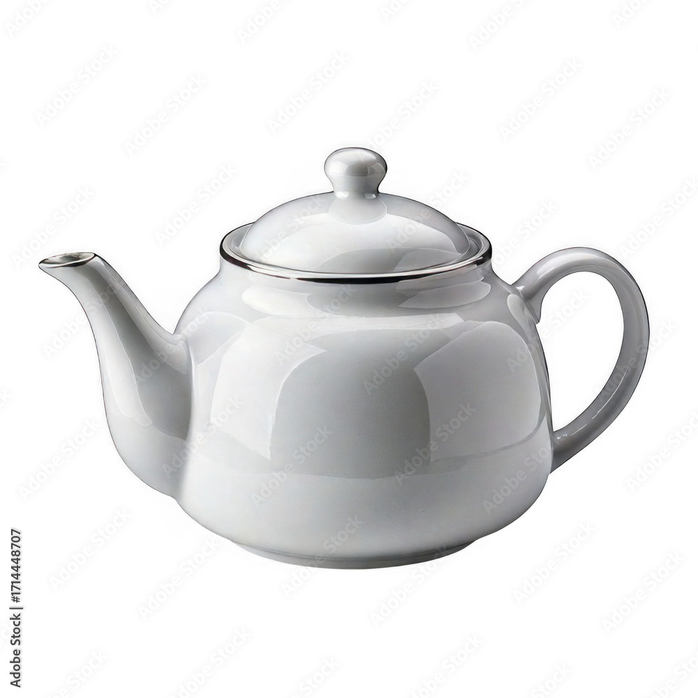 Fototapeta premium white porcelain teapot tea can isolated on white or transparent