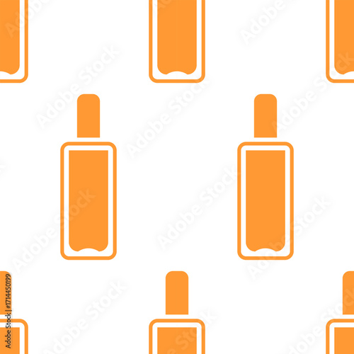 Elegant rectangular perfume bottles on a white background. Seamless vector pattern for stylish design and packaging