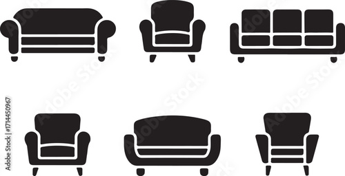 Sofa Icon Vector Illustration for Furniture Interior Design and Home Decor