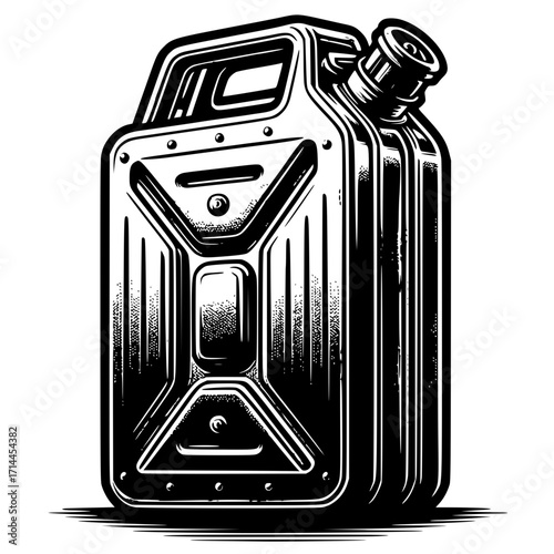 Oil Gasoline metal canister vector image illustration