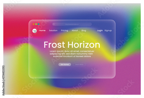 Website Design Frost Horizon Landing Page Template UI UX Interface Modern Creative Home Solution Pricing About Blog