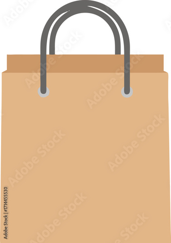 Brown paper shopping bag with handles for retail and gifts recyclable packaging vector