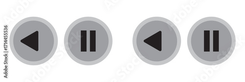Media Player Buttons icon set, Play and pause buttons sign, Video Audio Player button symbol, vector illustration