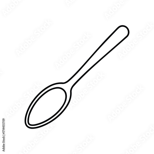 spoon outline coloring book page vector illustration line art drawing